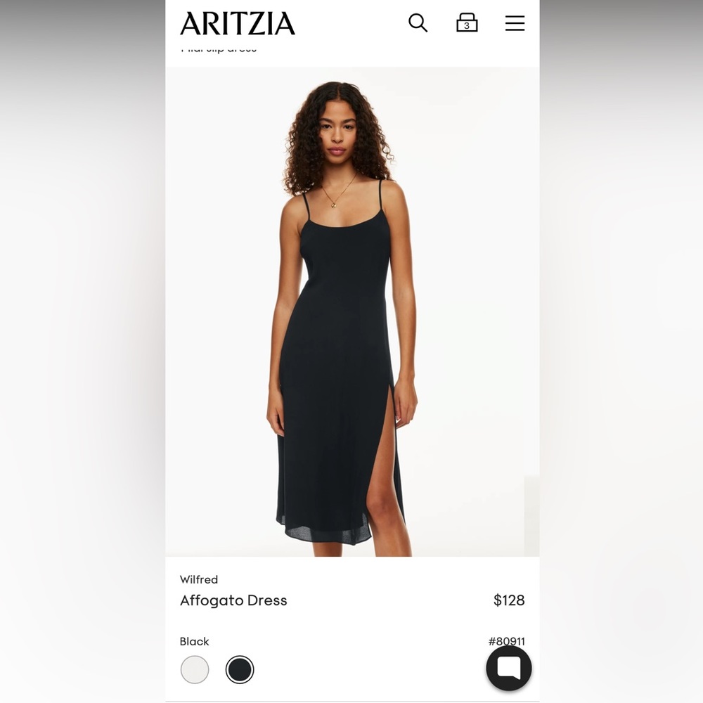 Aritiza Wilfred Midi Light Pink Slit Dress